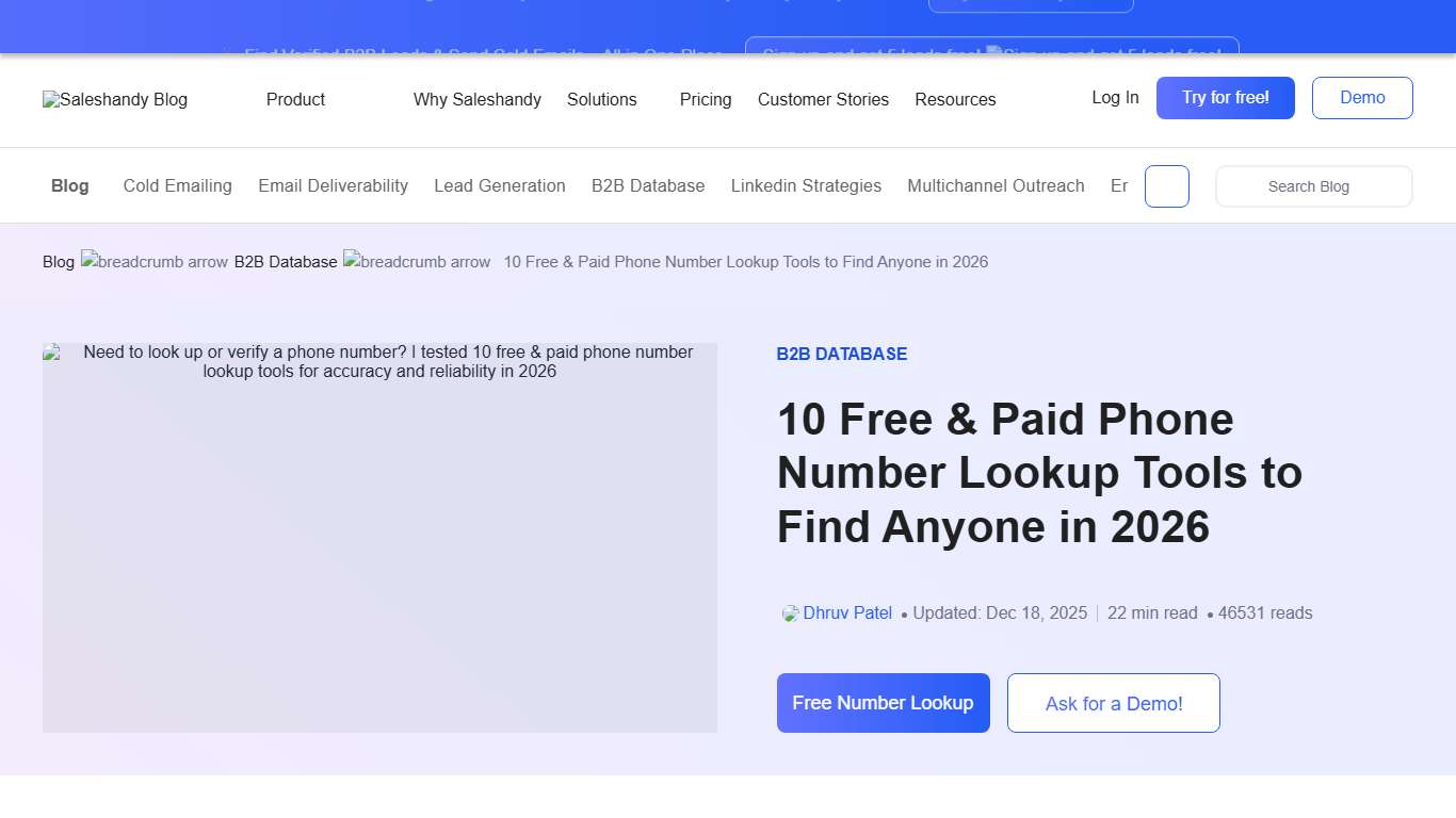 Phone Number Lookup: 10 Free & Paid Tools to Verify Numbers in 2026